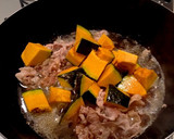 簡単おいしい 豚肉でかぼちゃの煮物作り方2写真