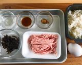羅臼昆布佃煮肉みそ丼作り方1写真