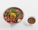 ウニトロ丼と鶏ささ身とところてんの酢の物作り方3写真