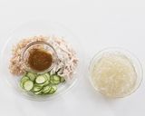 ウニトロ丼と鶏ささ身とところてんの酢の物作り方5写真