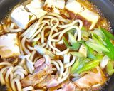 簡単名古屋めし♪味噌煮込み風鍋焼きうどん作り方6写真