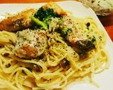 生鮭とほうれん草のチーズクリームパスタ作り方9写真
