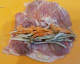 ゴボウと人参のチキンロール☆作り方1写真