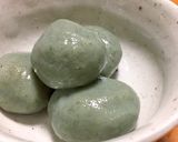 白玉粉であんこ入り月見団子。ヨモギ入り♩作り方8写真