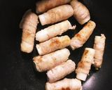 豚バラ肉と白ネギのトントン巻き作り方2写真