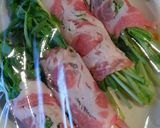 レンジで簡単！お弁当にも＊豆苗の豚肉巻き作り方4写真