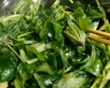 さつま芋の茎＆葉のニンニク炒め～台湾の味作り方6写真