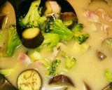 茄子ベーコリーみそスープ♪作り方3写真