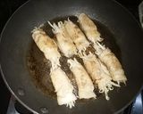 薄切り肉で簡単、もやし入り甘辛ロール☆作り方5写真
