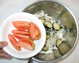 ナスと蒸し鶏のサラダ♪簡単トマト大葉と作り方14写真