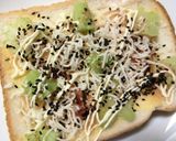 ブロ茎の胡麻＊味噌＊おかかトースト作り方5写真