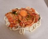 レンジで簡単✜キムチ卵の焼きうどん風✜作り方3写真