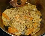 【簡単味付け常備菜】蓮根と人参の金平♪作り方3写真