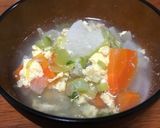 野菜たっぷりたまごスープ作り方7写真