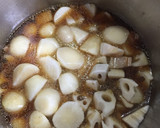 蓮根と里芋と鶏もも肉の煮染め作り方1写真
