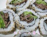 ✿焼肉ロール寿司～裏巻き✿作り方9写真