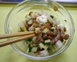 簡単！梨と胡瓜の納豆作り方1写真