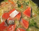 石狩鍋風☆豆腐白玉だんごの味噌汁作り方2写真