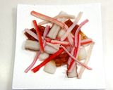 竹輪とカニカマのネギ七味（一味）がけ作り方2写真