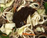 回鍋肉うどん♪作り方7写真