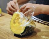 ハロウィーン★カボチャのアイスクリーム作り方1写真