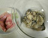 牡蠣とベーコンのケチャップ炒め作り方1写真