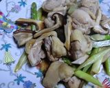 アスパラガス・生椎茸・鶏肉のオイスター味作り方4写真