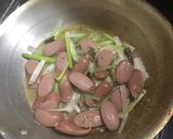 ネギとウインナーのペペロンチーノ作り方3写真