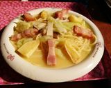 コーンスープでベーコンじゃがパスタ作り方4写真