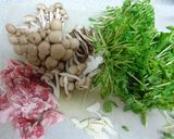 即席10分♪豆苗＆豚肉＆きのこ中華炒め作り方1写真