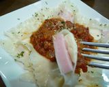 ソーセージ入りラビオリ風トマトソースかけ作り方4写真