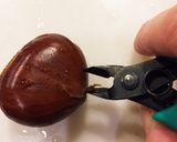 ニッパーでむく簡単な栗の皮むき方&栗ご飯作り方1写真