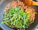 ひき肉とニラの卵とじ作り方2写真