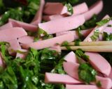 ソーセージとセロリ葉っぱのエスニック金平作り方4写真