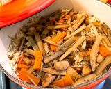 おこげ♡ルクルーゼ鶏こぼうの炊き込みご飯作り方5写真