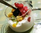 生クリームアイスの果物＆キャラメル添え作り方2写真