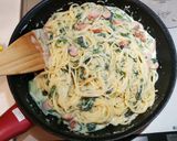 15分ランチ☆ほうれん草のクリームパスタ作り方6写真