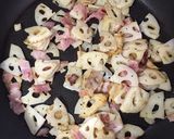 レンコンとベーコンの炒め物作り方3写真