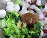 ブロッコリー・げそ・ウズラの卵の味噌和え作り方2写真