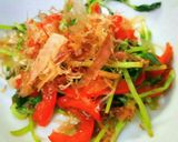 豆苗とパプリカのおかか和え作り方3写真