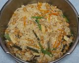 山菜とひよこ豆の炊き込み麦ごはん作り方9写真