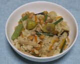 山菜とひよこ豆の炊き込み麦ごはん作り方10写真
