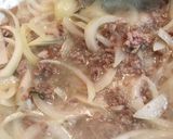 挽肉の昆布茶パスタ作り方3写真