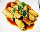 簡単☆おかひじき豚ロース肉巻きポン酢焼き作り方7写真