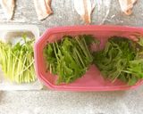ミズナの豚肉巻き鍋作り方1写真