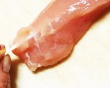 簡単ササミのスジ取り！からの梅シソ巻き☆作り方2写真