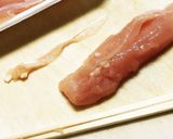 簡単ササミのスジ取り！からの梅シソ巻き☆作り方6写真