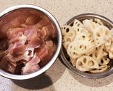 皮ごと!レンコンと鶏肉のきんぴら風炒め作り方1写真