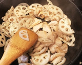 皮ごと！レンコンと鶏肉のきんぴら風炒め作り方4写真
