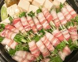 ミズナの豚肉巻き鍋作り方8写真